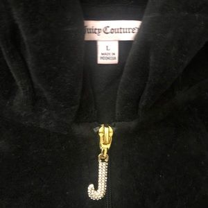 Juicy Couture Black Velour Zipper-Up